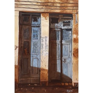 Gul-e-Farwa, Near Civil Hospital, Karachi, 36 x 24 Inch, Oil on Canvas, Realistic Painting, AC-GULFR-002